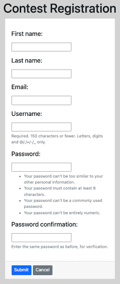 Account Registration Form