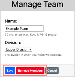 Manage Team Form