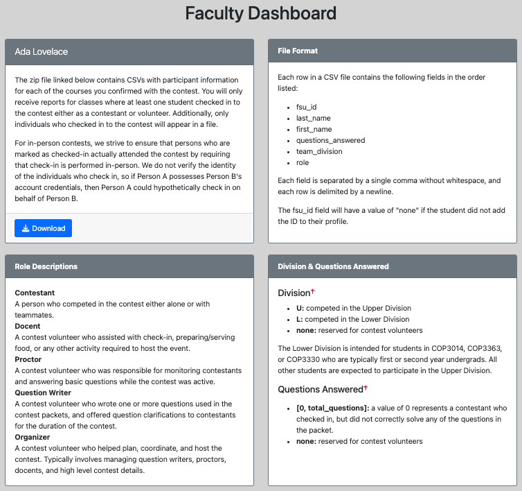 Faculty Dashboard